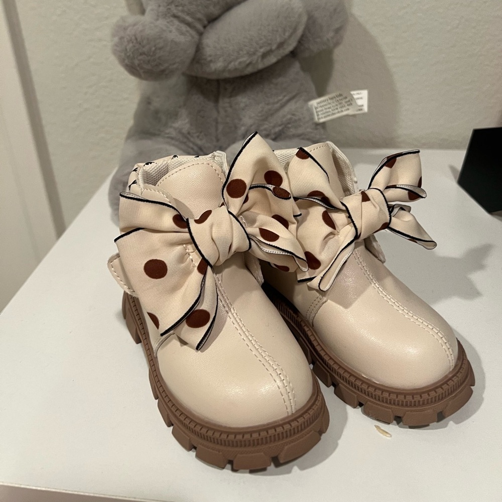 Toddler zipper bow knot boots